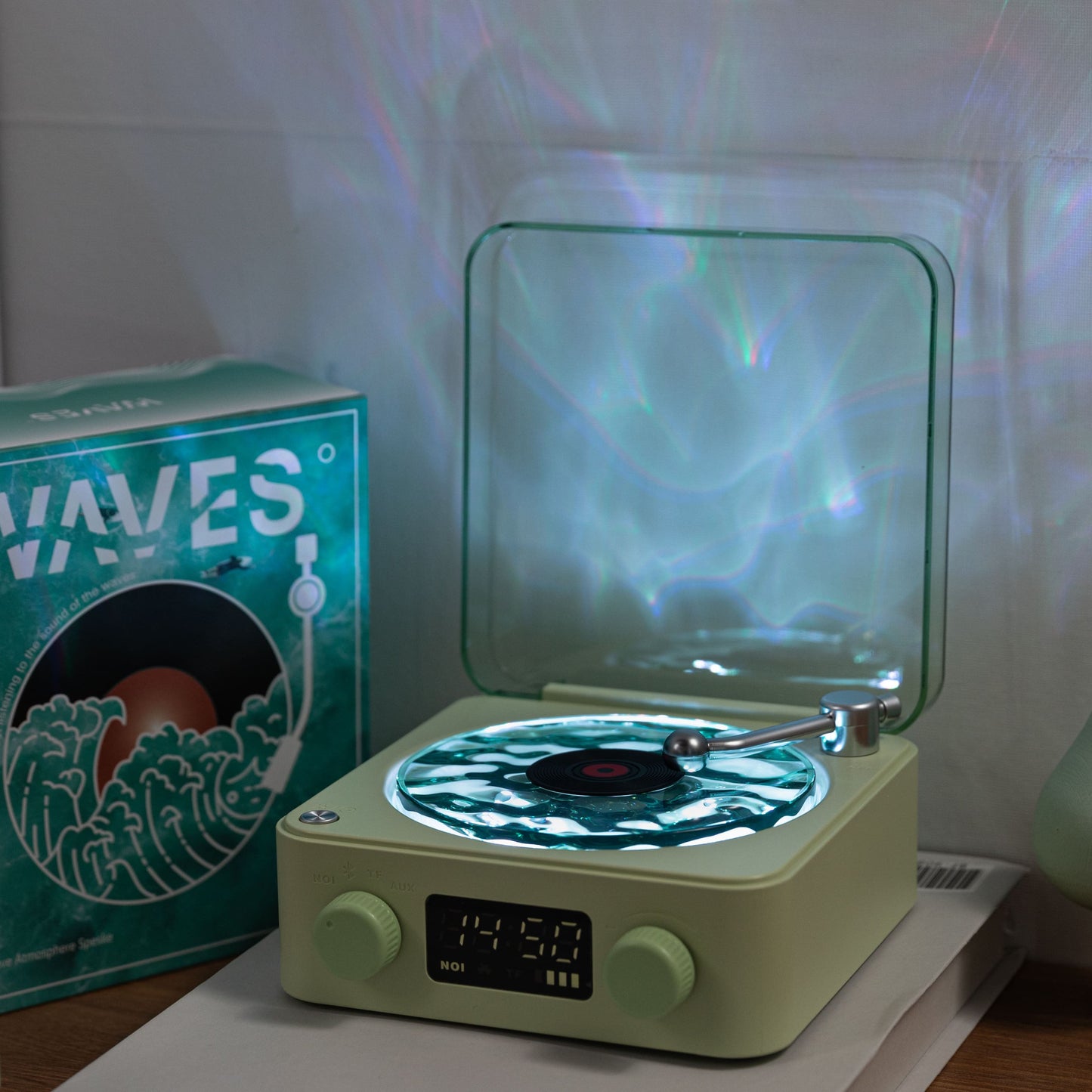 B1G1 Premium Waves Retro Bluetooth Vinyl Record Player Light 🎁