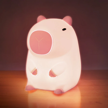 MeWaii® Sleeping Capybara Breathing Squishy Silicone Companion Sound LED Night Light Perfect Gift