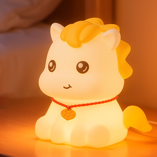 Little Pony Silicone Squishy Night Light Cute Sitting LED Lamp Perfect Gift