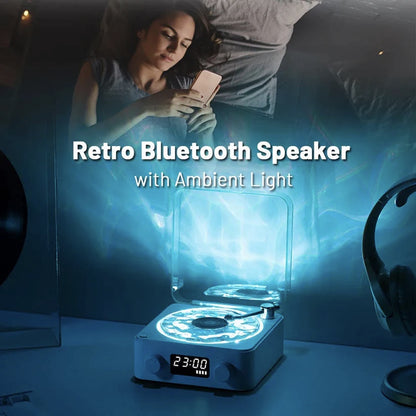 B1G1 Premium Waves Retro Bluetooth Vinyl Record Player Light 🎁