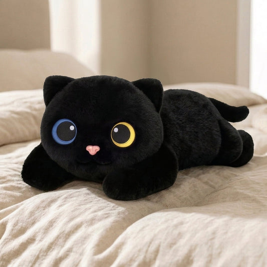 Mewaii® 5lb Weighted Stuffed Animals with Microwavable Heating Pad -  Adjustable, Heatable & Coolable Plush for Realistic Hug（Black Cat，23 INCH）